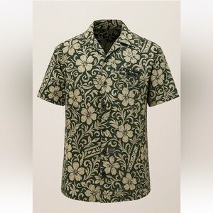 Vintage Walt Disney World Hawaiian Shirt Mens Med Mickey Mouse Floral Hong Kong